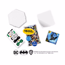 SES Creative 09361 Beedz Art - DC Batman Characters - Fuse Beads Craft Kit for Kidas and Adults - Includes Pegboard and Ironing Sheet - Create Iconic Figures With 1600 Iron-On Beads