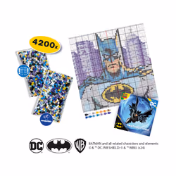 SES Creative 09362 Beedz Art - DC Batman - Ironing Beads Color Mix - Craft Kit for Kids and Adults - Includes Pegboard and Beads - Over 4200 Fuse Beads