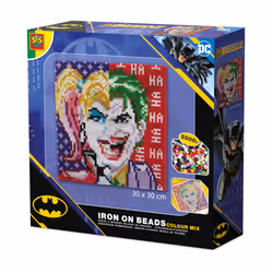 SES Creative 09363 Beedz Art - DC Batman Joker and Harley Quinn - Fuse Beads Craft Kit for Kids and Adults - Includes Pegboar ...
