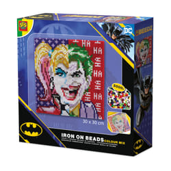 SES Creative 09363 Beedz Art - DC Batman Joker and Harley Quinn - Fuse Beads Craft Kit for Kids and Adults - Includes Pegboard and Beads - 5000 Iron-On Beads