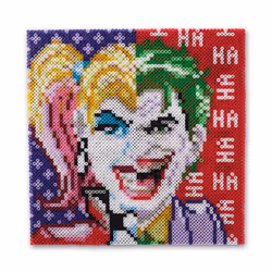 SES Creative 09363 Beedz Art - DC Batman Joker and Harley Quinn - Fuse Beads Craft Kit for Kids and Adults - Includes Pegboard and Beads - 5000 Iron-On Beads