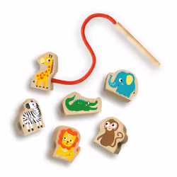SES Creative Tiny Talents Wooden lacing beads animals