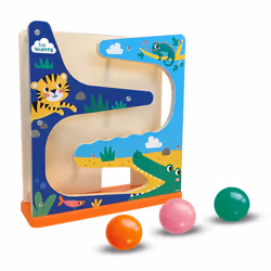 SES Creative Tiny Talents Wooden ball track crocodile