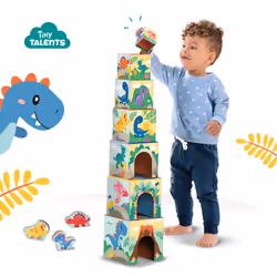 SES Creative Tiny Talents Stacking blocks tower with dino figures