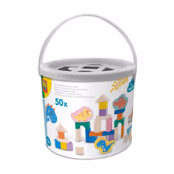 SES Creative Tiny Talents Wooden building blocks dinos - 50pcs bucket, Building blocks, Wood, 50 pc(s)