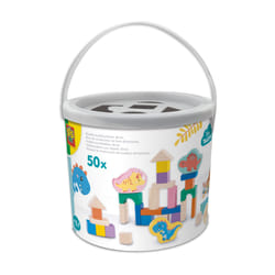 SES Creative Tiny Talents Wooden building blocks dinos - 50pcs bucket