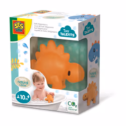 SES Creative Tiny Talents Bath Stegosaurus - 100% natural rubber, Bath toy, Boy/Girl, 0.8 yr(s), Rubber, Orange