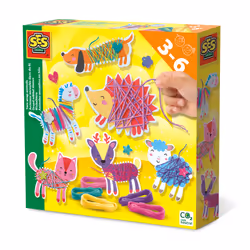 SES Creative Yarn wrap animals - Easy wrapping activity, The threads do not need to be knotted, Age 3+, Children's craft kit, ...