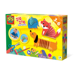 SES Creative Zig zag origami animals - Pre-printed origami paper for easy folding technique, Age 3+