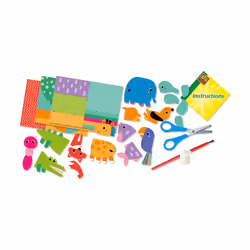 SES Creative Zig zag origami animals - Pre-printed origami paper for easy folding technique, Age 3+