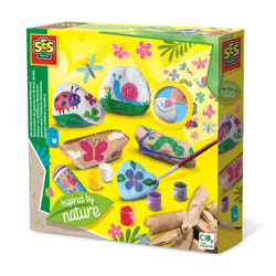 SES Creative Decorate stones and driftwood - Inspired by nature, Real white stones, Real wood, Age 5+