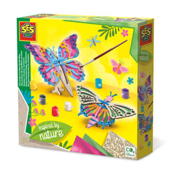SES Creative Decorate wooden butterflies - Inspired by nature, Real wood, Stimulate constructive insight, Stimulate creativity, Age 5+