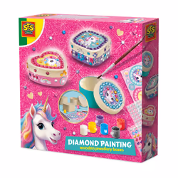SES Creative Unicorn - Diamond painting wooden jewellery boxes, Children's diamond painting kit, 5 yr(s), Multicolour
