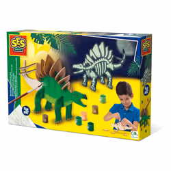SES Creative Wooden dino glow in the dark, Children's craft kit, 5 yr(s), Multicolour