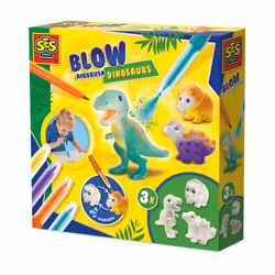 SES Creative Blow airbrush pens - Dinosaurs 3x, Children's craft kit, 5 yr(s), Multicolour