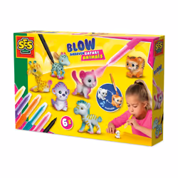 SES Creative Blow airbrush pens - Safari animals 6x, Children's craft kit, 5 yr(s), Multicolour