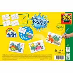 SES Creative My First Colouring with water - Dinos - No mess, Suitable for children, Age 1+