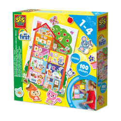 SES Creative My First 14476 Poster with Stickers - Decorate Your Home with Fun Stickers - Poster 49.5 x 35 cm + 100 Safe Paper Stickers