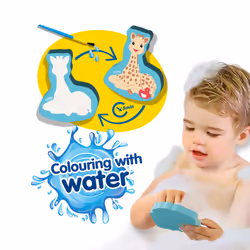 SES Creative Sophie la girafe - Colouring in the bath with water - Special safe brush, This line enables the very youngest children, Age 12M+ - Additional view 5