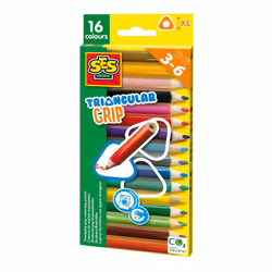 SES Creative Triangular grip colouring pencils 16 pieces, Multicolour, 16 pc(s)