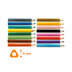 SES Creative Triangular grip colouring pencils 16 pieces