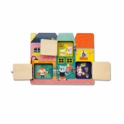 SES Creative I learn - Latches board - Sustainable wooden latches board, Happy illustrations, Age 3+
