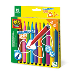 SES Creative Triangular grip colouring pens - Ergonomic handle, Strong nib, Beautiful bright colours, Age 3+