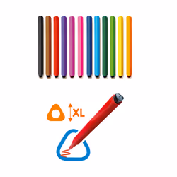 SES Creative Triangular grip colouring pens - Ergonomic handle, Strong nib, Beautiful bright colours, Age 3+