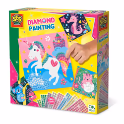 SES Creative Diamond painting - Happy animals, Children's craft kit, 3 yr(s), Cardboard, Multicolour