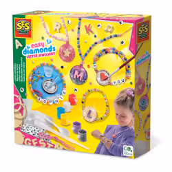 SES Creative Easy diamonds - Letter jewellery, Children's jewellery making set, 6 yr(s), Cardboard, Multicolour