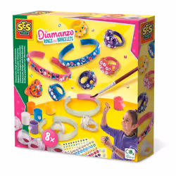 SES Creative Diamanzo rings and bracelets, Children's jewellery making set, 6 yr(s), Cardboard, Multicolour