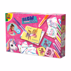 SES Creative Unicorn - Blow airbrush pens, Children's drawing stencil set, 5 yr(s), Multicolour