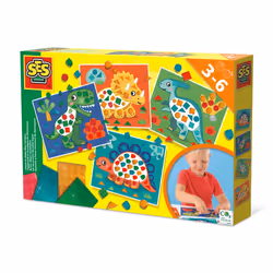 SES Creative I learn to make dino mosaics, Children's craft kit, 3 yr(s), Multicolour