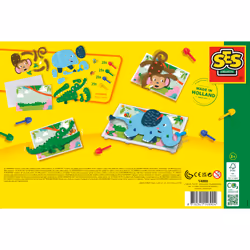 SES Creative Mosaic peg board animal puzzles - 100 coloured mosaic pins, Age 3+