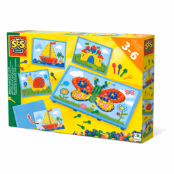 SES Creative Mosaic board with cards, 100 pc(s), 3 yr(s), Boy/Girl, Child, Assorted colours, Netherlands