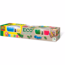 SES Creative Eco dough 4x90gr, Modeling clay, Multicolour, Child, 4 pc(s), Plastic pot, 4 colours