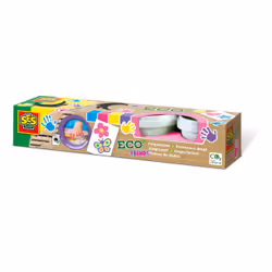 SES Creative Eco fingerpaint trendy, Blue, Pink, Violet, Yellow, Non-toxic, Washable, Gluten free, 110 ml