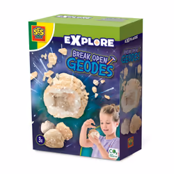 SES Creative Break open geodes - Real geodes to break open yourself, Beautiful crystals hidden inside, Age 8+, Experiment kit ...