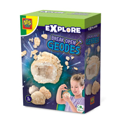 SES Creative Break open geodes - Real geodes to break open yourself, Beautiful crystals hidden inside, Age 8+
