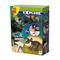 SES Creative Explore Dino and skeleton excavation 2 in 1 - Triceratops, Dinosaur, Archaeology, 5 yr(s), Multicolour