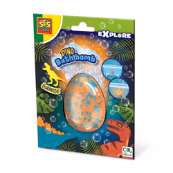 SES Creative Dino bath bomb surprise - Discover which dino comes out of the egg, Nice, big bath bomb (160g) Age 3+, Bath figu ...