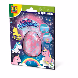 SES Creative Unicorn bath bomb surprise - Discover which unicorn comes out of the egg, Nice, big bath bomb (160g), Age 3+, Ba ...