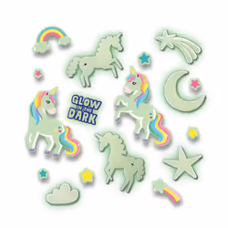 SES Creative Glowing unicorns - Glow in the dark, Cool unicorn themed bedroom decoration, Age 5+