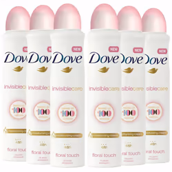 Dove Women Anti-Perspirant Deodorant Spray, Invisible Care, 250ml - 6 Pack