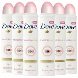 Dove Women Anti-Perspirant Deodorant Spray, Invisible Care, 250ml - 6 Pack