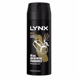 Lynx Body Spray Deodorant, Gold, 6 Pack, 150ml