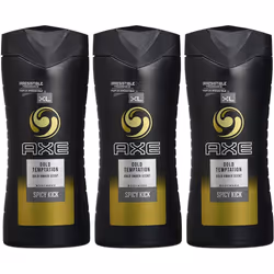 3 x Axe Shower Gel/Body Wash 400ml - Gold Temptation