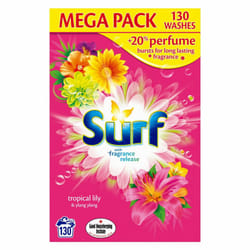 Surf Mega Pack 130 Washes Fragrance Washing Powder Tropical Lily & Ylang Ylang