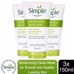 Simple Kind to Skin Moisturising Face Wash 150ml - Buy 3