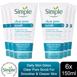 Simple Daily Skin Detox Clear Pore Scrub 150 ml pack of 6